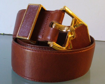 Vintage Mondi Belt With Brass Detail