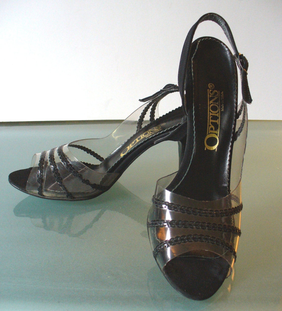 Vintage Clear Plastic Slingback Pinup Shoes Size 8.5US | Etsy