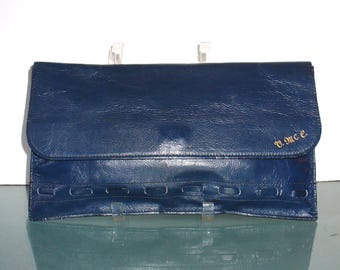 Vintage Boho Tadora of Buffalo X Long Blue Clutch Bag