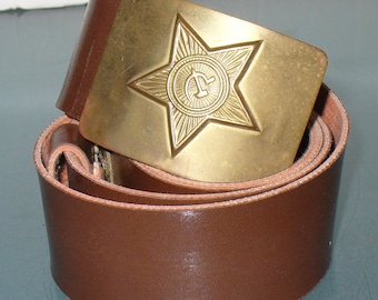 Vintage Soviet Union Military Uniform Belt