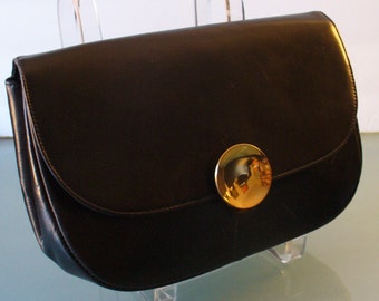 Vintage Michel Original By Coronet Leather Clutch Bag With Brass Closure