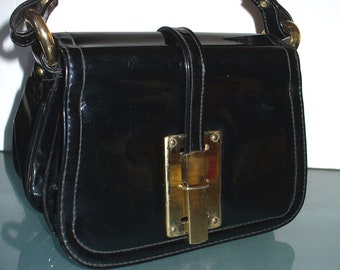Vintage Gail Gibson By Kadin Patent Leather Saddle Bag