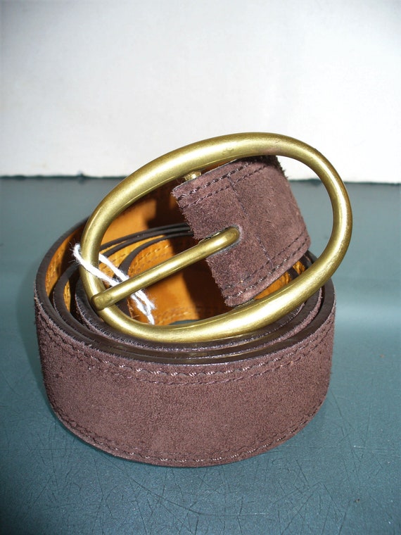 Vintage Polo Ralph Lauren Heavy Brown Suede Belt Size M  display picture 2