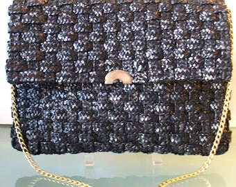 Vintage Woven Straw Envelope Style Shoulder Bag