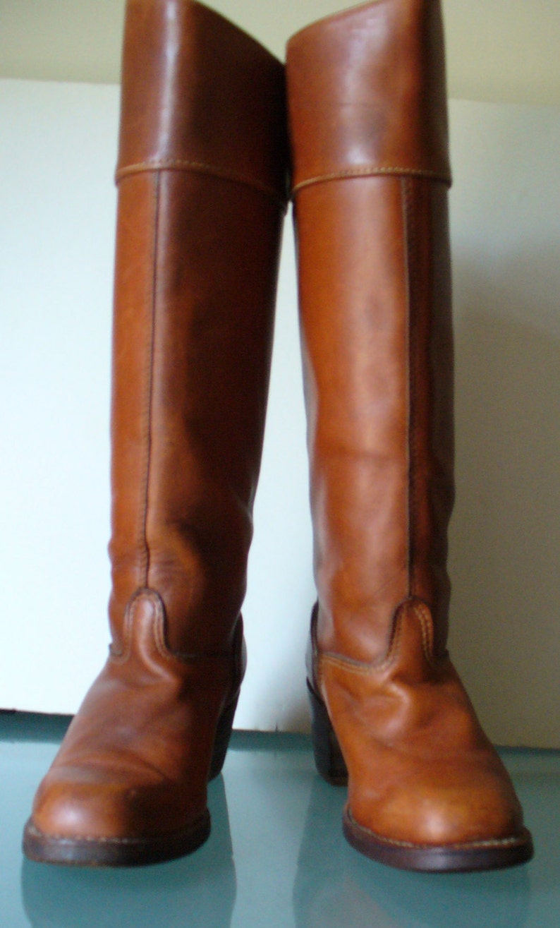 Vintage Bort Carleton Whiskey Leather Boho Campus Boots