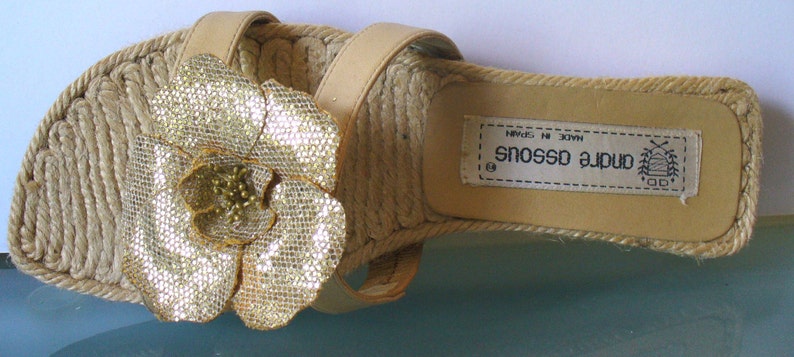 Andre Assous Made in Spain Espadrille Slides Size 7.5