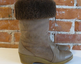 Vintage Pajar Shearling Fleece Lined Boots Size 7 US