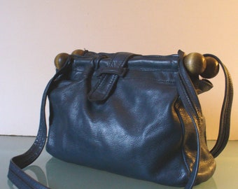 Vintage Boho Shoulder Bag With Wooden Bars