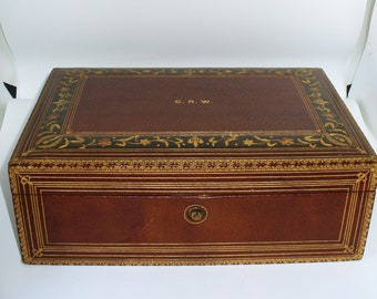 Vintage Black Starr & Frost Leather Jewelry Box