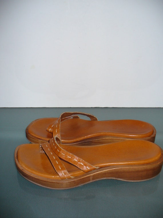 J. Crew Wood And Leather Slide Sandals Size 9 - image 9
