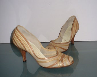 Vintage Air Step  Peep Toe Shoes 7.5 US
