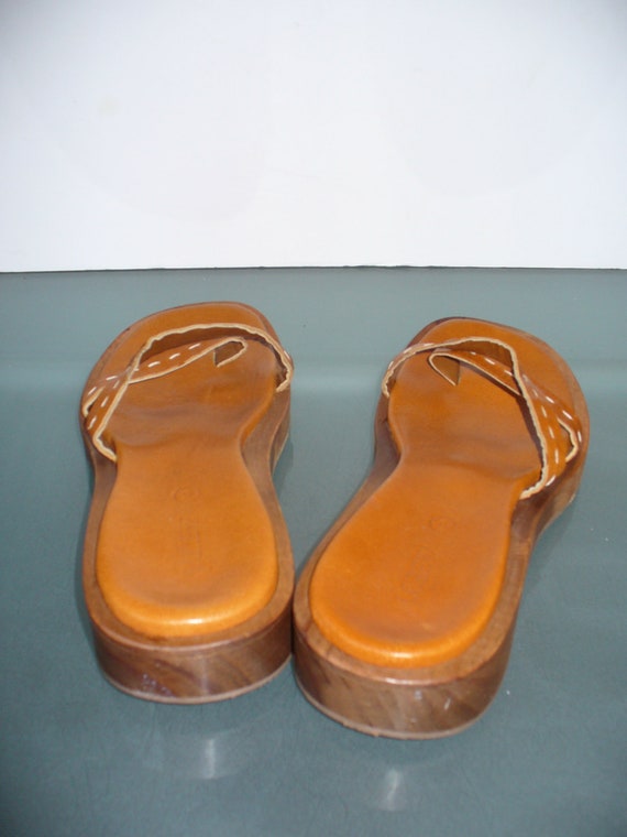 J. Crew Wood And Leather Slide Sandals Size 9 - image 6