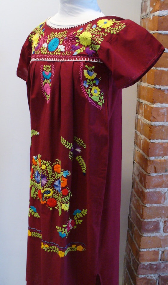 Vintage Frida Khalo Style Made In Mexico Dress