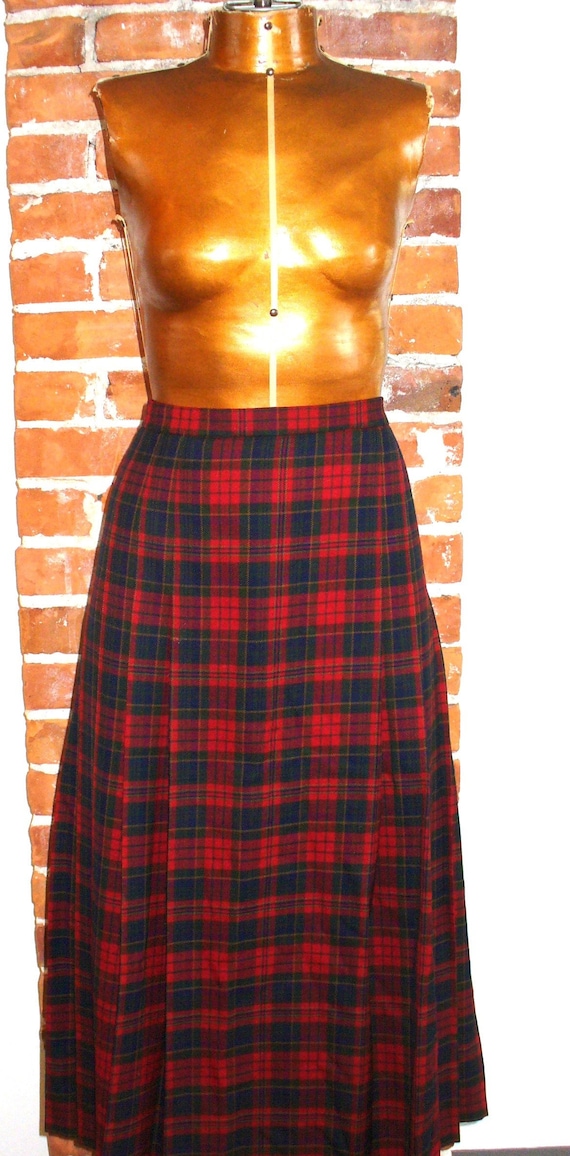 Vintage Pendleton Plaid Box Pleat Skirt Size 10
