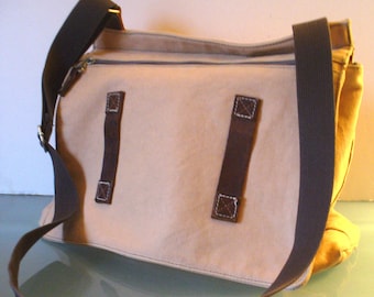 Rugged Canvas & Leather Messenger Bag