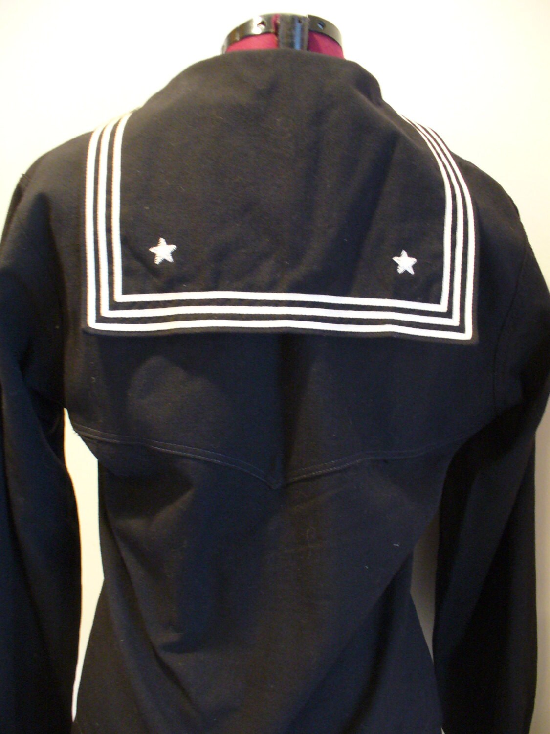 Vintage Navy Sailor Collar Shirt Size 40R