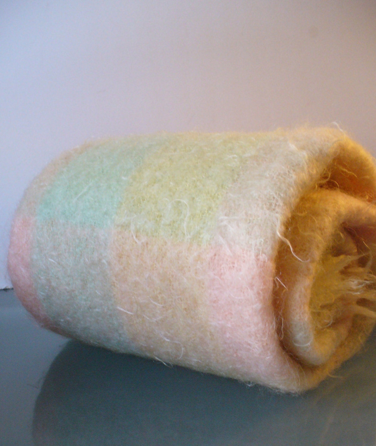 Vintage Glen Cree Mohair Blanket Made in Scotland