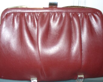 Vintage Ande Optional Chain Clutch Bag In Oxblood