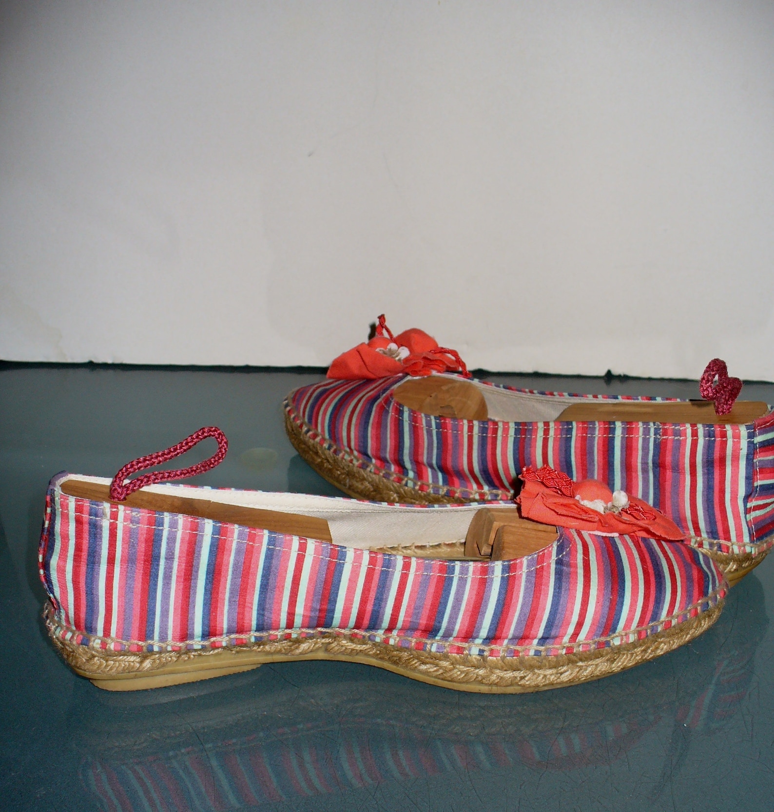 striped ballet flat espadrilles made in spain size 39 eu
