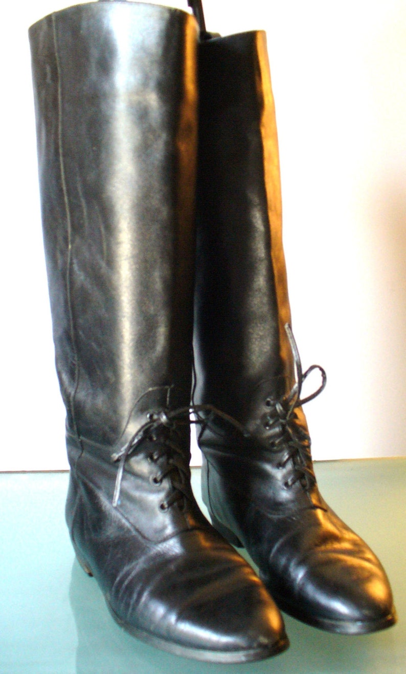 Vintage Made In Spain Leather Riding Boots Size 7.5B | Etsy