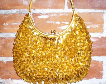 Vintage Gold Beaded Bag Handmade Hong Kong