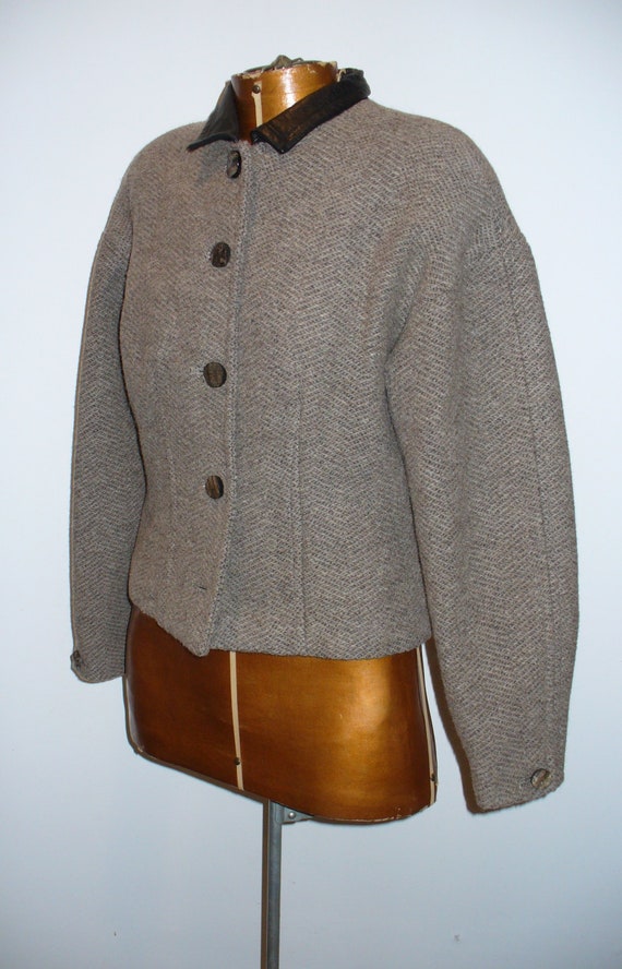 Vintage Brown Herringbone Tweed Isabella Jacket