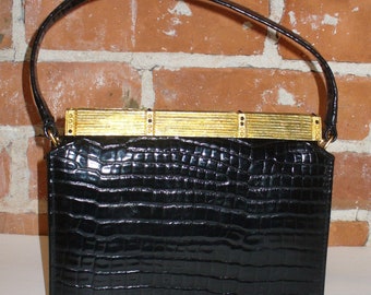 Vintage Meyers Handbag With Brass Detail