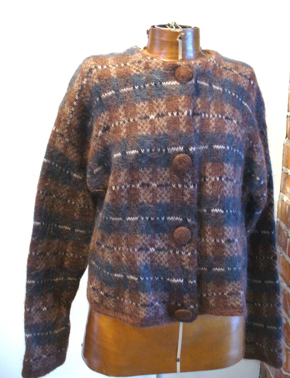 Vintage Mohair Blend Cardigan Sweater