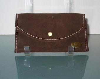 Vintage Chocolate Brown Suede Boho Wallet
