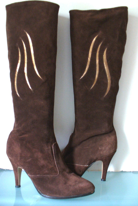 Vintage Chocolate Brown Suede Life Stride Boots Si