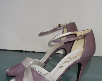 Nina Lilac Ankle Strap Heels Made in Spain Size 7 M