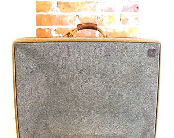 Vintage Hartmann Tweed Large Suitcase With Lock Code