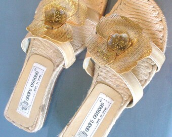 Andre Assous Made in Spain Espadrille Slides Size 7.5
