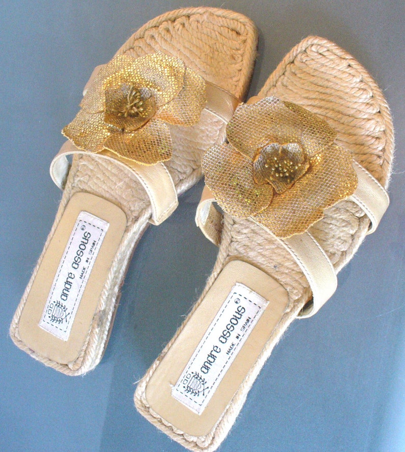 Andre Assous Made in Spain Espadrille Slides Size 7.5