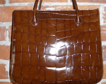 Adrienne Vittadini Faux Alligator Tote Bag