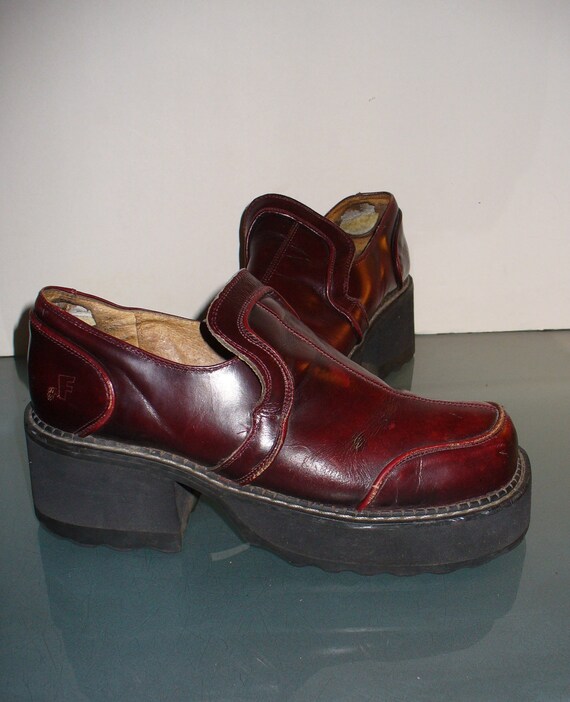 John Fluevog Oxblood Stomps Shoes Size 9