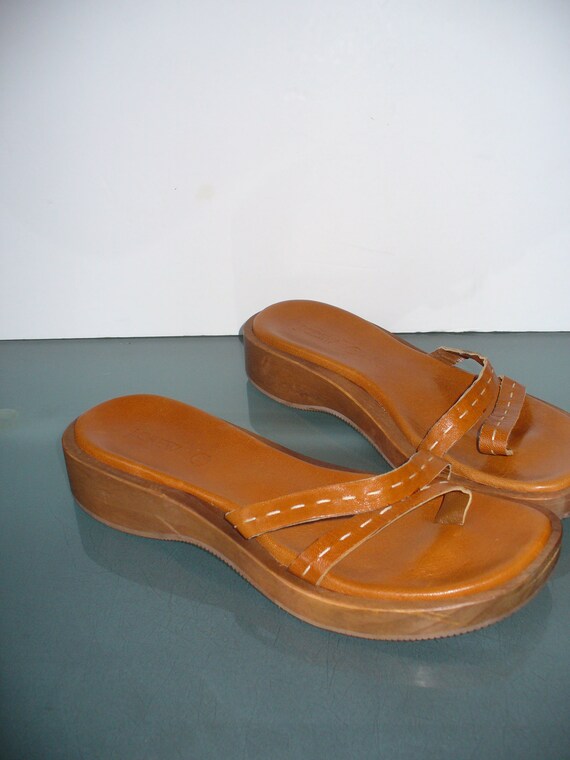 J. Crew Wood And Leather Slide Sandals Size 9 - image 7