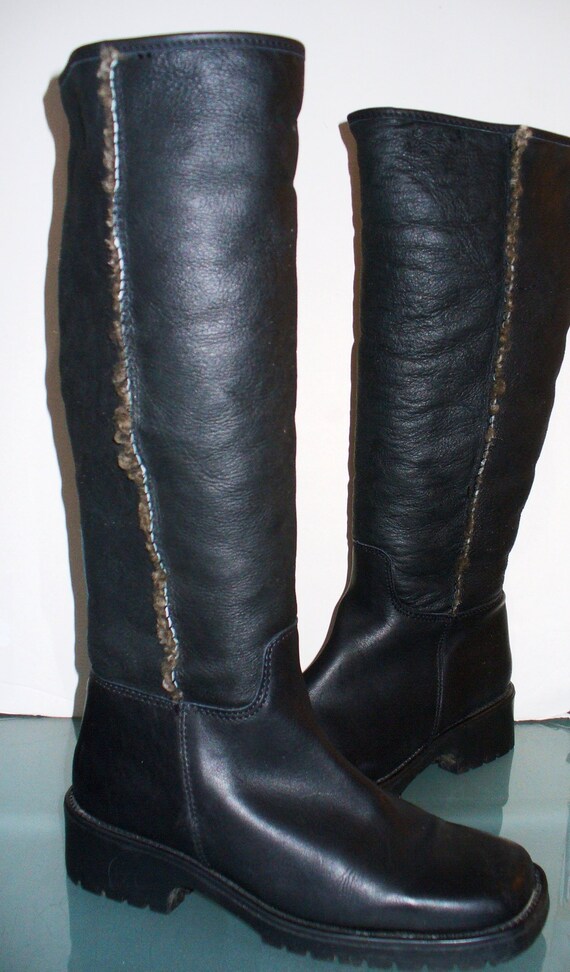 shearling lined tall boots
