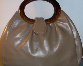 Vintage Vinyl Bag with Lucite Handles