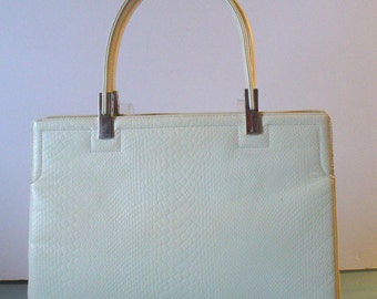 Vintage Koret Cream Leather Handbag