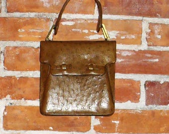 Vintage Industria Argentina Cuera Vaco  Ostrich Handbag