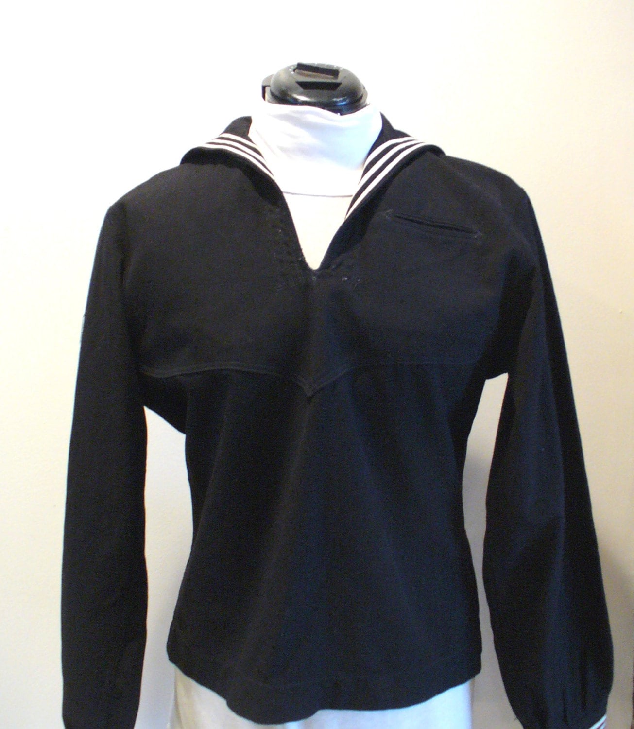Vintage Navy Sailor Collar Shirt Size 40R