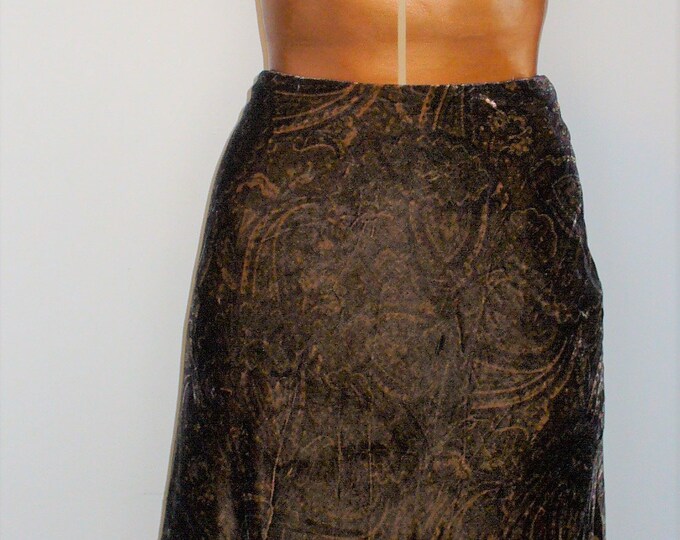 Featured listing image: Vintage Ralph Lauren Brown Silk Blend Paisley Skirt Size 12P