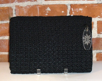 Vintage Crochet  Black Clutch Purse