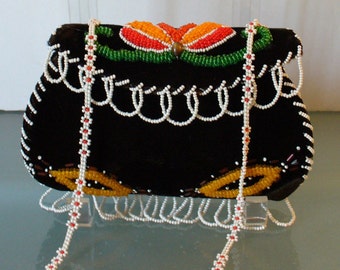 Beaded Velvet Native American  Purse