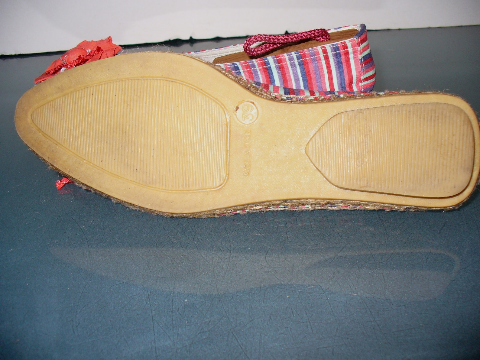 striped ballet flat espadrilles made in spain size 39 eu
