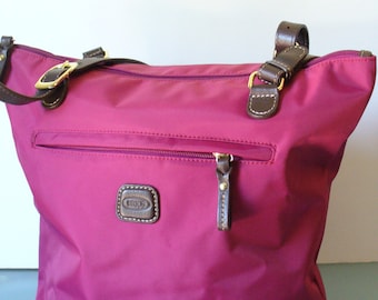 Brics Fuschia Nylon Tote Bag