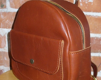 Vintage Portland Leather Backpack Style Bag and Wristlet