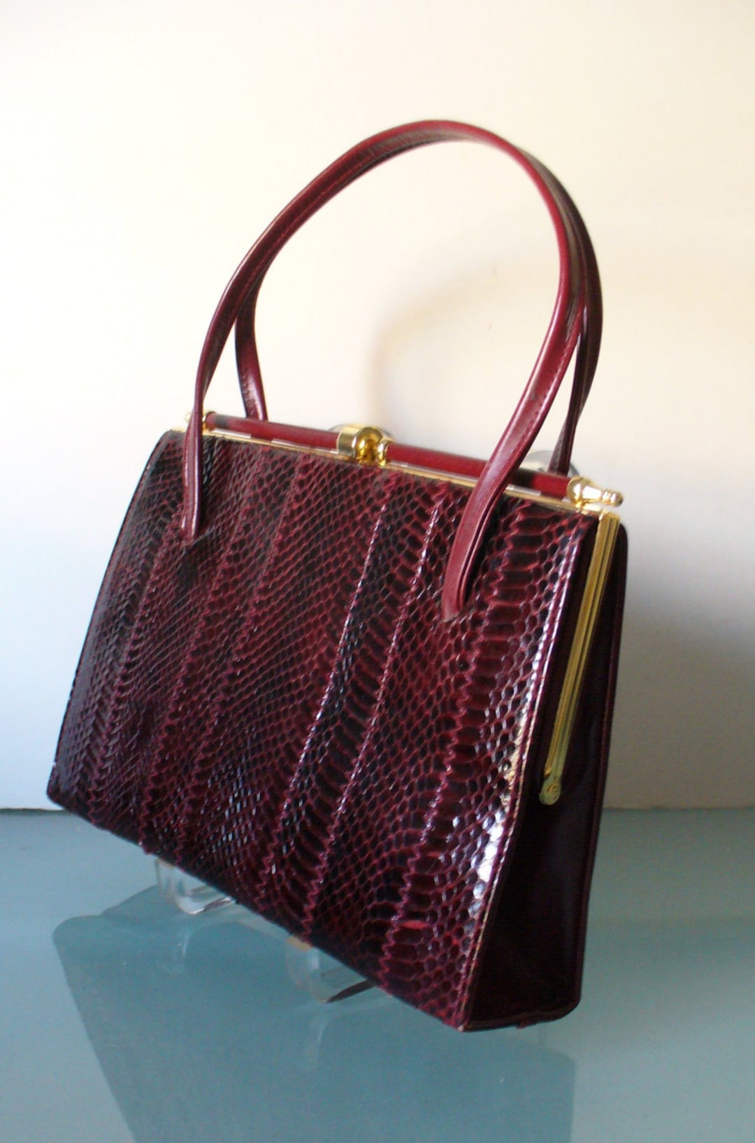 Vintage Adrian Gold London Leather Handbag - Etsy
