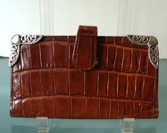 Vintage Brighton Crocodile Embossed Wallet